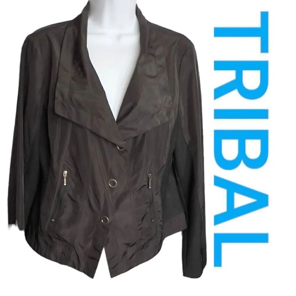 TRIBAL Women’s Black Medium Vented Jacket Zipper pockets